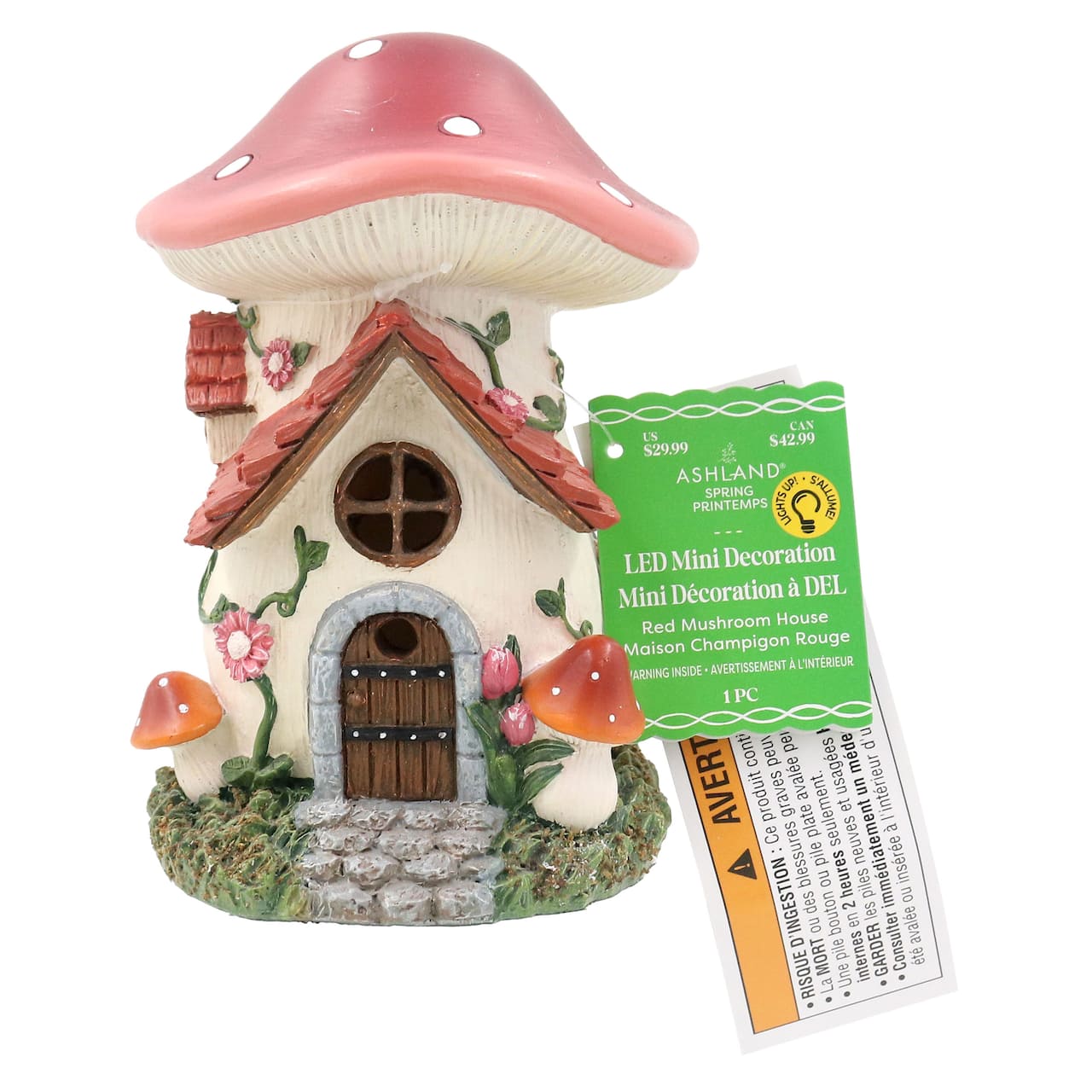 Mini LED Red Mushroom House by Ashland®